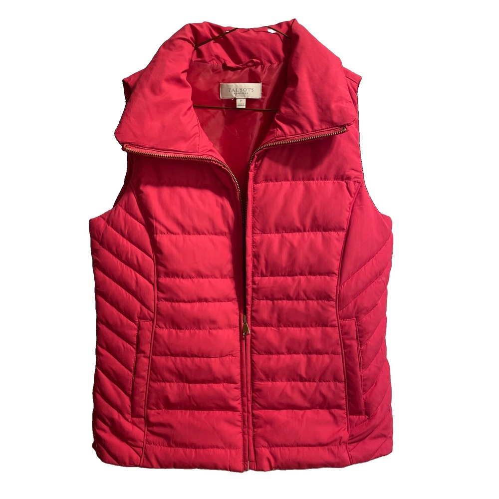 Talbots Quilted Puffer Vest Women's P Hot Pink